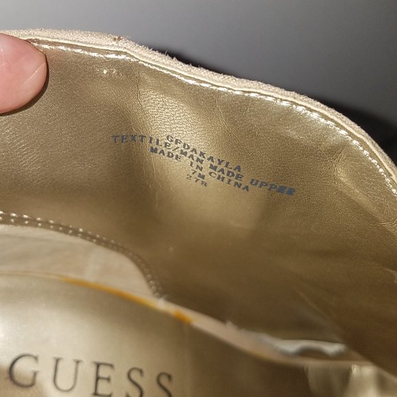 NIB 60% OF Guess Dakayla Suede Open Toe Bootie Beige 7 MSRP $135 - Picture 8 of 8